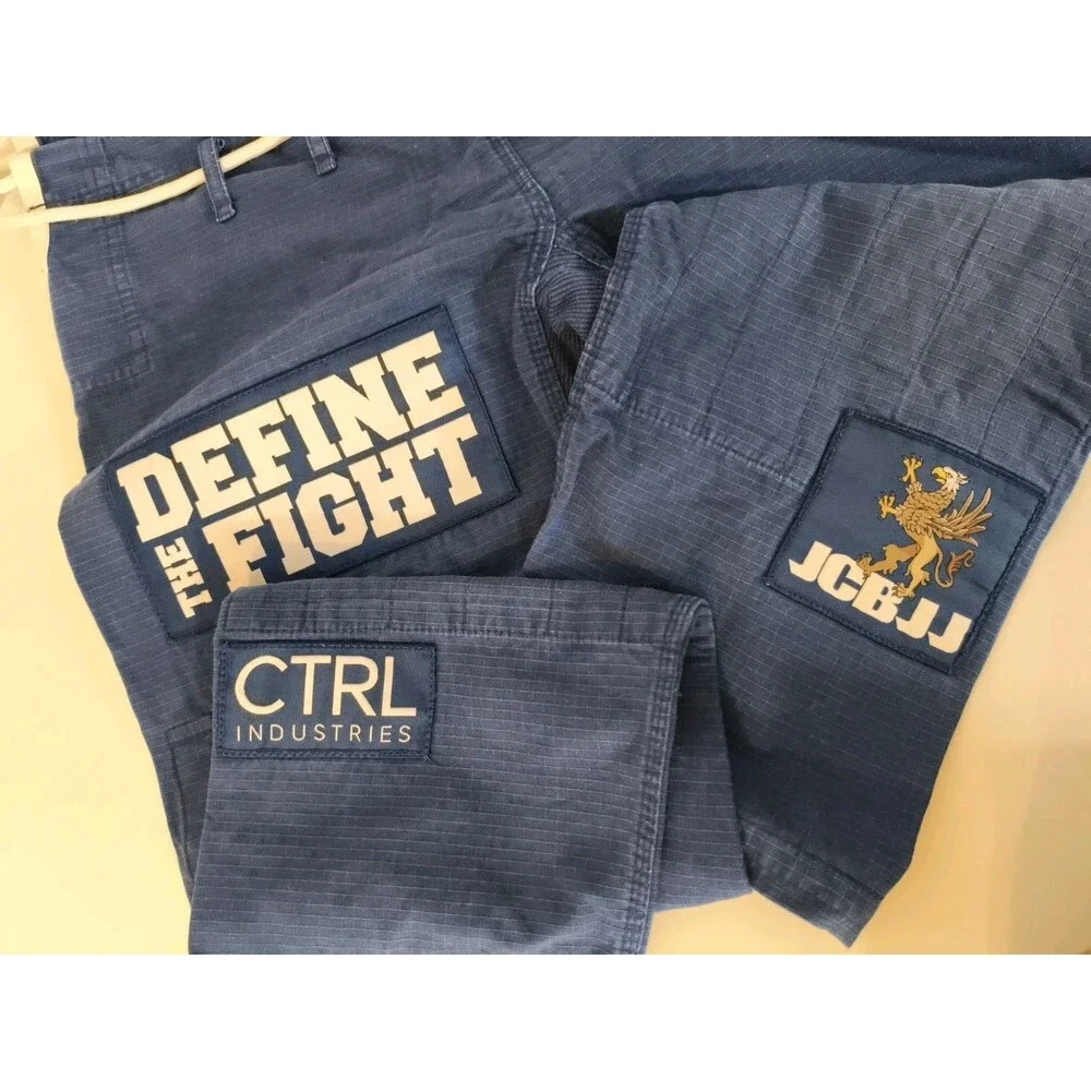 CTRL Industries Gi Pants Adult A2 Navy Jiu Jitsu MMA with‎ patches